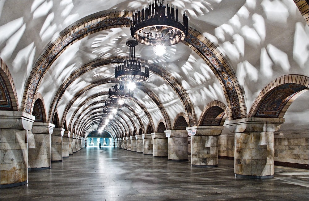 Stacja metra w Kijowie, Ukraina